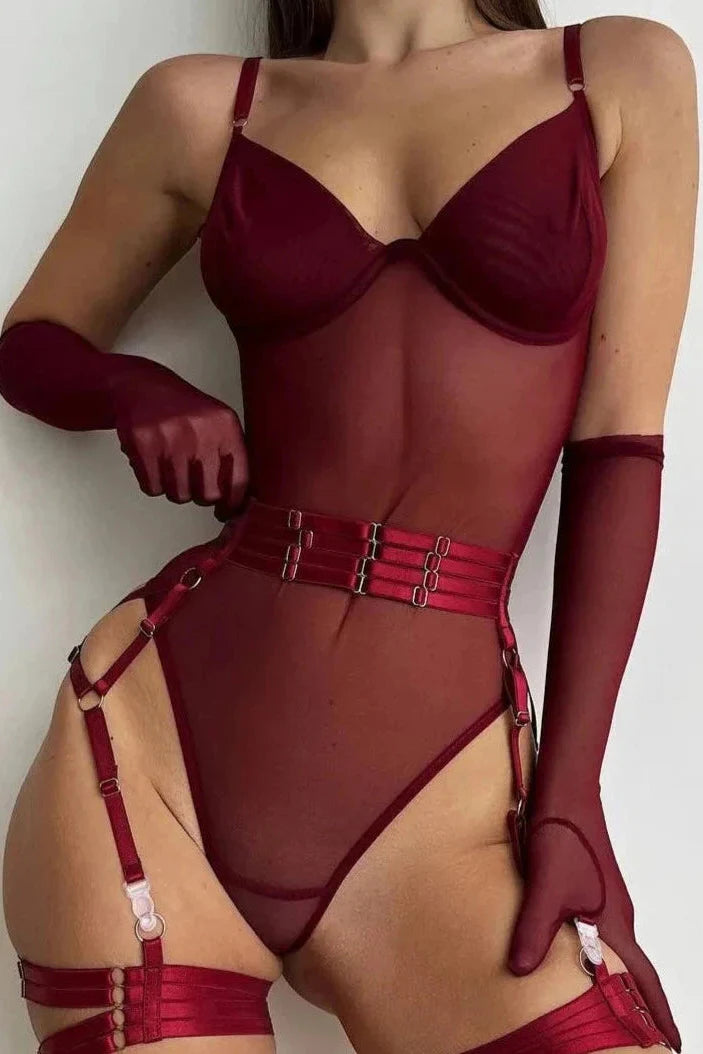 NOVA – High-Stretch Sheer Broadcloth Bodysuit - Noir