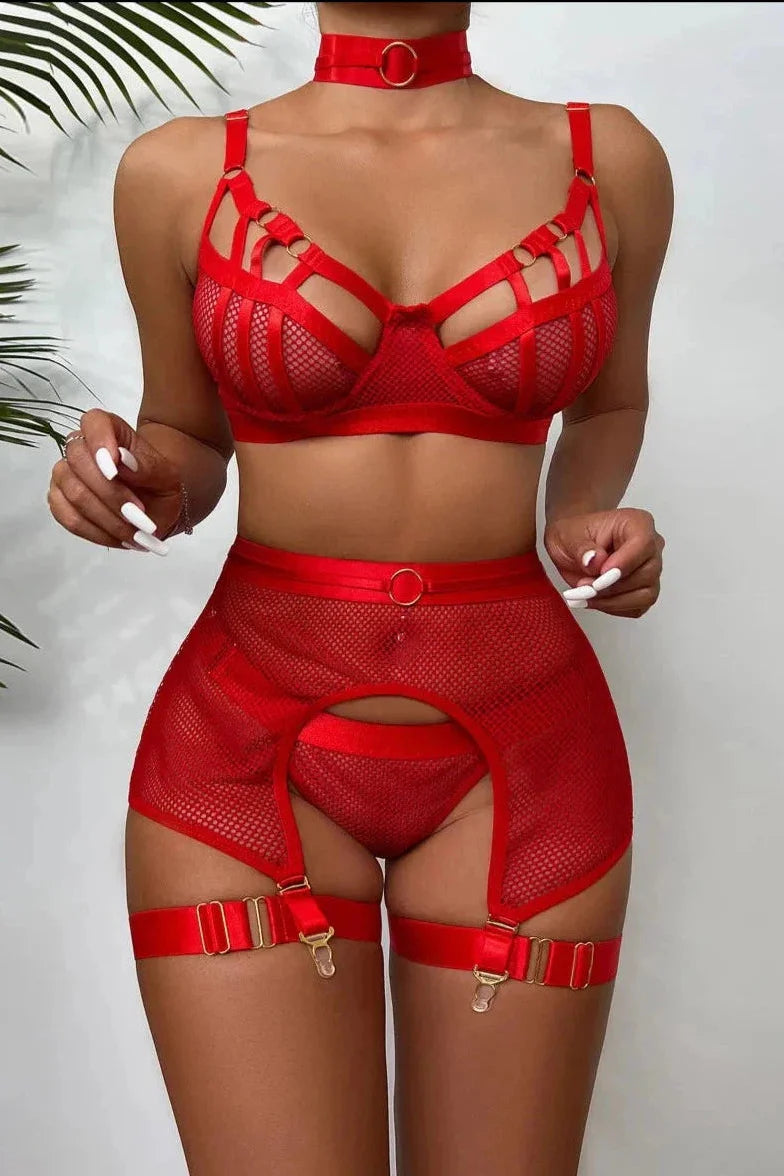 LINA – Underwired Lace & Linen Unlined Set - Linen