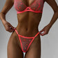 INES – Floral Lace Lingerie Set - Burnt Orange