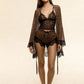 FELICIA – Leopard Tulle & Lace 3-Piece Set - Animal