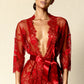 ROSA – Red Sheer Lace Kimono Robe