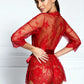 ROSA – Red Sheer Lace Kimono Robe