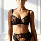 EVELYN – Delicate Lace & Cutout Garter Set - Noir