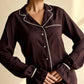 GENEVIEVE – Satin & Contrast Piping Pajama Set