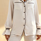 GENEVIEVE – Satin & Contrast Piping Pajama Set