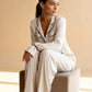 GENEVIEVE – Satin & Contrast Piping Pajama Set