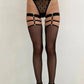 NORI – Integrated Suspender Fishnet Stockings - Noir