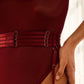 RUBY – Burgundy Mesh Bodysuit with Opera Gloves