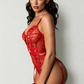 AUDA – Lace Bodysuit with Thigh Band - Rouge