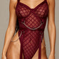 ROMA – Bordeaux Lace & Gold Chain Bodysuit - Bordeaux