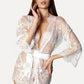 LILY – Beyaz Çiçekli Dantel Kimono Sabahlık