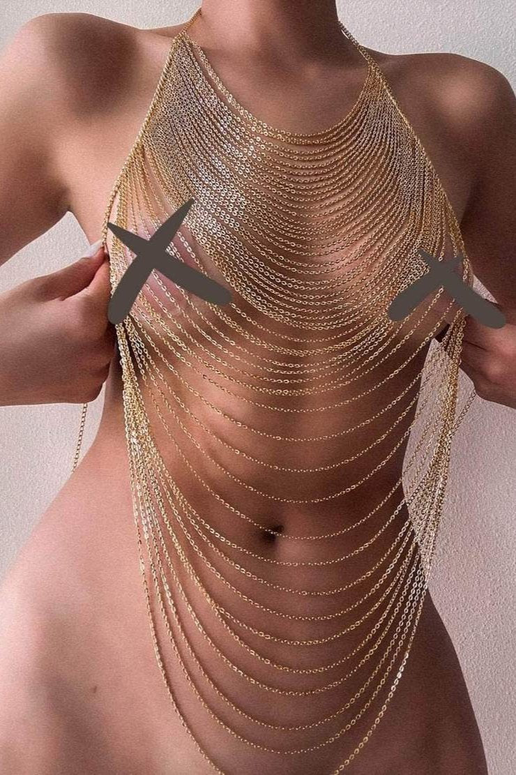 GULD kropskæde - AGATHA