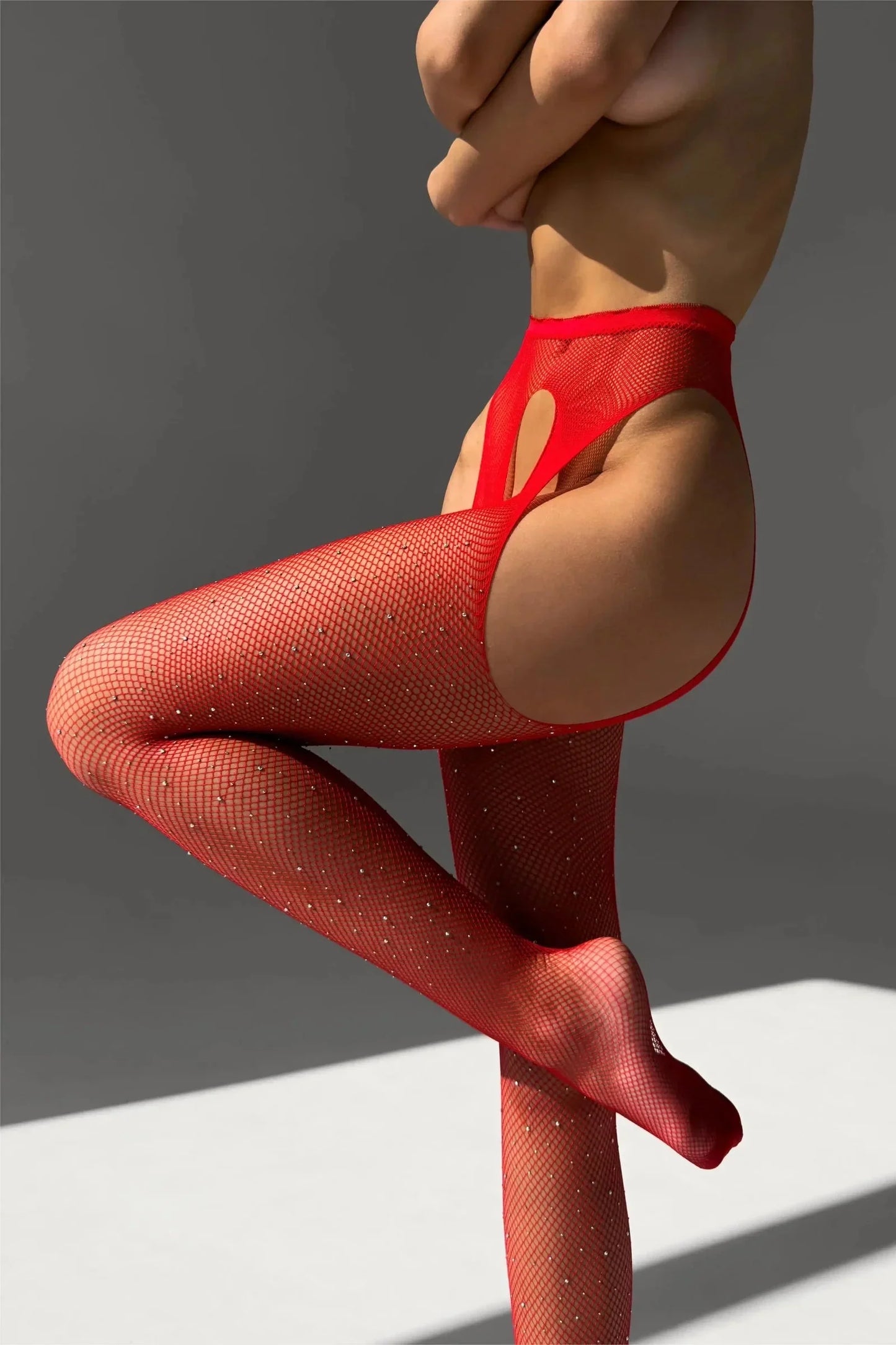 LUX – Iridescent Crystal-Embellished Stockings - Noir