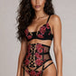 ANJA – Rouge Floral Lace & Thigh-Loop Set - Rouge