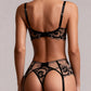 ONA – Noir Lace & Satin Three-Piece Set - Noir