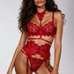 ROJA – Rouge Floral Lace Five-Piece Set - Rouge