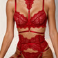 ROJA – Rouge Floral Lace Five-Piece Set - Rouge