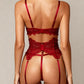 ROJA – Rouge Floral Lace Five-Piece Set - Rouge