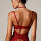 ROJA – Rouge Floral Lace Five-Piece Set - Rouge