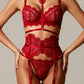 ROJA – Rouge Floral Lace Five-Piece Set - Rouge