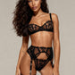 SEN – Five-Piece Noir Lace Lingerie Set - Noir