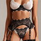 ELZA – Noir & Nude Contrast Lace Set - Noir & Nude
