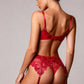 FLA – Rouge Tulle & Embroidery Glove Set - Rouge