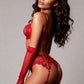 FLA – Rouge Tulle & Embroidery Glove Set - Rouge