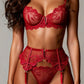 FLA – Rouge Tulle & Embroidery Glove Set - Rouge