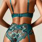 ZEM – Emerald & Ice Blue Embroidery Couture Set - Green & Blue