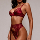EMB – Three-Piece Lingerie Set - Bordeaux