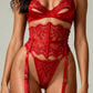 VIX – Rouge Lace Open-Detail Three-Piece Set - Rouge