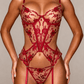MIRA – Three-Piece Lingerie Set - Rouge