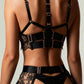 CHRISTINE – Scalloped Lace Strappy Garter Set - Black