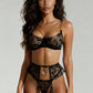 ILSA – Gold Chain Accent Four-Piece Lace Set - Noir & Gold