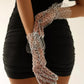 RIA – Dotted Tulle & Lace Cuff Gloves - Noir
