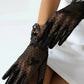 RUE – Dotted Tulle & Lace Cuff Gloves - Noir