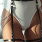 KNOX – Silver Chain & Vegetable Leather Harness - Noir