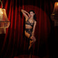EDEN – Noir Leaf Embroidery Open-Back Lingerie Set - Noir