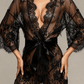 KAZIA – Full Lace Transparent Kimono - Noir
