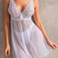 CLARA – White Sheer Lace Babydoll