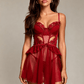 ARABELLA – Rouge Heart Embroidery Tulle Nightgown - Rouge