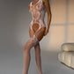 DOVE – White Lace & Diamond Fishnet Bodystocking - White